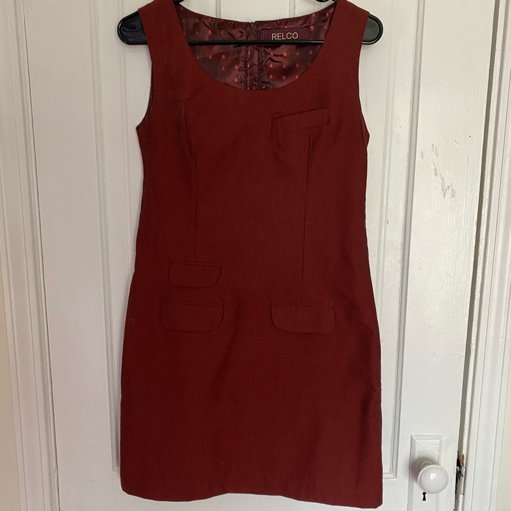 Relco London Red Tonic Pinafore